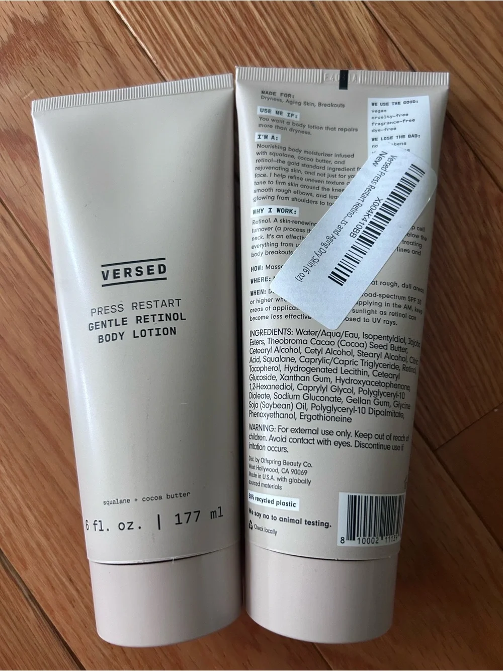 Versed Press Restart Gentle Retinol Body Lotion - 2 pack bundle!